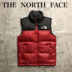 Ｍ日本未発売ノースフェイス700フィルレッドブラック赤黒ヌプシニットダウンベスト 90s THE NORTH FACE Nuptse Jacket 赤黒 M ノースフェイス