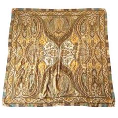 ETRO エトロ シルクウール混 エスニックペイズリー柄マフラー極美品 極美品☆ETRO エトロ☆ショール ペイズリー柄 ウール×シルク
