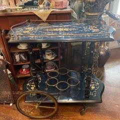 希少 美品 イタリア製 象嵌細工 バーズアイ キャスター付き