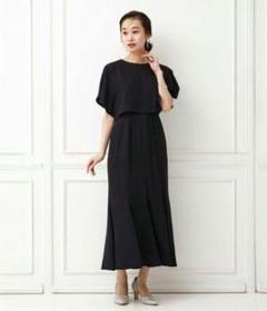 極美品 aimer エメ ケープ パーティードレス ワンピース 黒 結婚