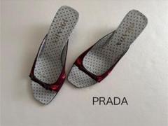 超美品　プラダ　PRADA リップ柄ミュール　90's vintage 超美品 プラダ PRADA リップ柄ミュール 90's vintage - メルカリ