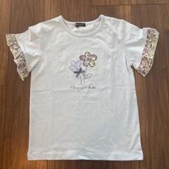 Bebe フラワープリント フリル袖 Tシャツ 140