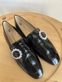 今ならほぼ即納！ ☆定価40700円☆ファビオルスコーニビジュー付ローファー黒38 新品 靴
