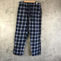 A4730古着　パジャマパンツ　チェック　紺　青　白　90s Y2K