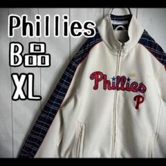 【訳あり】　フィリーズ　MLB トラックジャケット　ジャージ　チェック　XL