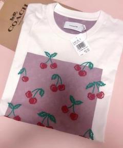 新品 coach シグネチャー スクエア クロス スティッチ チェリー Tシャツ
