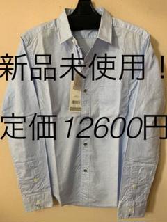 メンズビギ　英国風ブルーホワイトドットシャツ