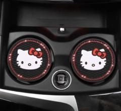 キティ ペア ドリンクホルダー カーグッツ カー用品 車 vivitix
