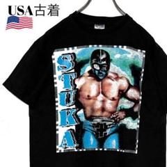 USA古着 プロレスTシャツ STUKA 黒 M ストゥーカJr tシャツ