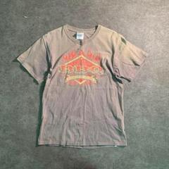 【ヴィンテージ】BBQ プリントTシャツ　半袖　グレー　古着 used SM11