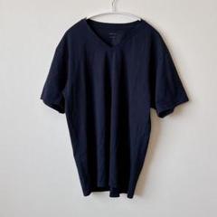 ユニクロエアリズム VネックTシャツ Lサイズ ネイビー 吸汗速乾 軽量 春・夏