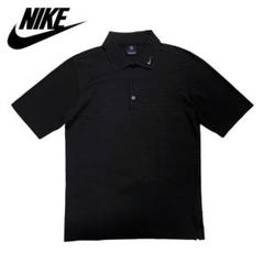 NIKE ポロシャツ ブラック 襟刺繍ロゴ GOLF ボーダー アーカイブ