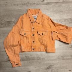 LEVI'S オレンジ デニムジャケット Mサイズ LEVI STRAUSS & CO. Sサイズ デニムジャケット オレンジ - メルカリ
