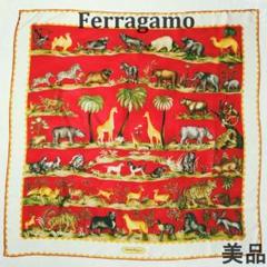 極美品】フェラガモ シルク イタリア アニマル 花柄 大判