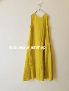 nagonstans yellow linen long ワンピースのサムネイル
