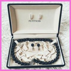 未使用】PETITSOIRブラック オニキス ネックレス イヤリング