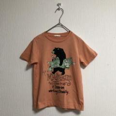 GU クマのイラスト Tシャツ 110サイズ オレンジ