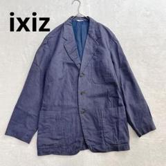 v75 【日本製】ixiz テーラードジャケット メンズ L 綿麻混 軽アウター