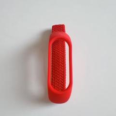 ★Xiaomi Mi Band 6 5 4 3用 交換リストバンド レッド