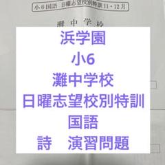 一点限り【浜学園】小6 日曜志望校別特訓 詩 演習問題 PART1・PART2