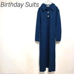 Birthday Suits ダークブルー ポロシャツスタイル ロングワンピース