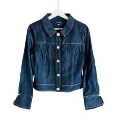 【SALE】 エムズグレイシー ビジュー デニムジャケット 40 ネイビー ジャケット・アウター
