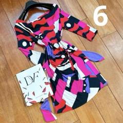 美品ダイアンフォンファステンバーグ　花柄ワンピース　ホワイト　ピンク　6 Diane von Furstenberg ダイアンフォンファステンバーグ Sana