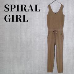 SPIRALGIRL　リブニット　オールインワン　ノースリーブ　ウエストマーク