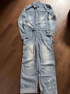 TORA JEANS BLUE つなぎオールインワンヒッコリーデニムM