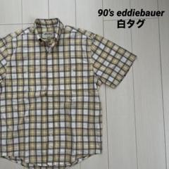 90's eddiebauer半袖シャツマドラスチェックエディーバウ