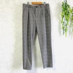 【フレームワーク】チェック柄テーパードパンツ 36 グレー スラックス