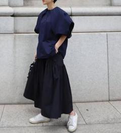 最終価格　machatt マチャット シアーパフドッキングTシャツ ネイビー 最終価格 machatt マチャット シアーパフドッキングTシャツ