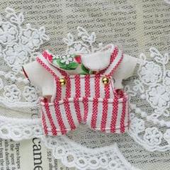 ぬいぐるみ用 シャツ サロペット ぬい服 10cm