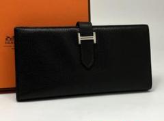 ⭐️ 美品 エルメス ベアン スフレ 二つ折り 長財布 ブラック シェーブル