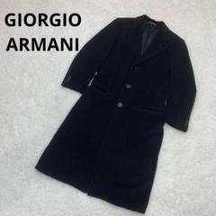 Giorgio Armani チェスターコート 黒 美品XLサイズ Giorgio Armani 黒タグ カシミヤチェスターコート