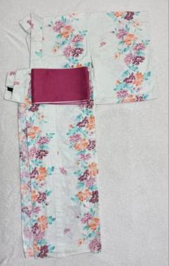 花柄 浴衣　（スーナウーナ）　リバーシブル帯付き