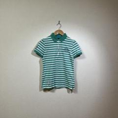23区GOLF ニジュウサンクゴルフ ボーダー柄 白くま刺繍 半袖ポロシャツのサムネイル