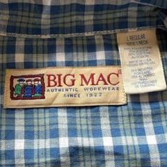 BIG MAC 半袖ワークシャツ ビッグマック チェックシャツ 古着 90s L