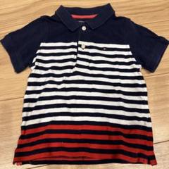 100【トミー】ポロシャツ 3T/B ネイビー/ホワイト/レッド