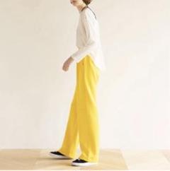 babu★新品タグあり美品シールームリンRelaxストレートパンツM茶と黄 babu様専用☆新品タグあり美品シールームリンRelaxストレート