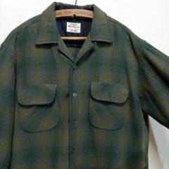 XL！60s Woolshire オンブレチェック 開襟シャツ ウールシャツ XL！60s Woolshire オンブレチェック 開襟シャツ ウールシャツ