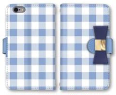 チェック リボン 可愛い 手帳型 iPhone スマホ 携帯カバー 全機種対応