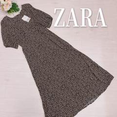 ZARA 花柄 ロングワンピース 5分袖 半袖 ザラ フラワープリントワンピースのサムネイル