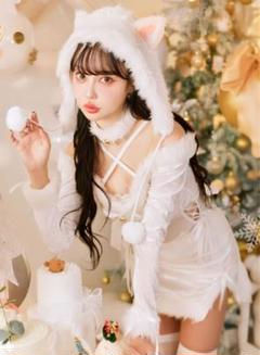 ホワイトキャット Malymoon 猫耳 サンタ 1～3営業日で発送】ホワイトキャットサンタ《クリスマスコスプレ