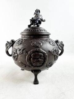 ♦分銅 花卉図紋香炉 唐金 江戸 幕末 文化文政コレクション骨董品アンティーク 2025年最新】鋳銅香炉の人気アイテム - メルカリ