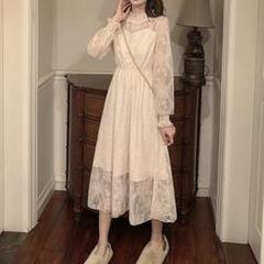 ハイネックレースワンピース