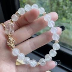 ★展★訳ありラリマーブレスレット❀5Aラブラドライト金魚×小さな虹入り水晶　氷 ☆展☆訳ありラリマーブレスレット❀5Aラブラドライト金魚