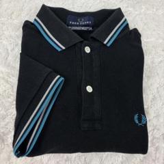 大人気　フレッドペリー　ポロシャツ　半袖　黒　グレー　M 古着 FRED PERRY - M12 英国製 フレッドペリー ポロシャツ 半袖 黒 白
