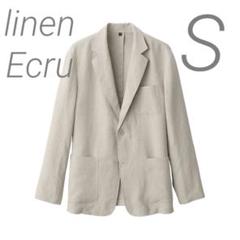 新品【S】Ecru MUJI リネン洗いざらし ジャケット 無印良品 ムジ 新品【S】Ecru MUJI リネン洗いざらし ジャケット 無印良品 ムジ