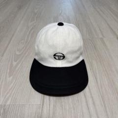 Sergio tacchini キャップ　帽子　白　黒　ビンテージ　90’s